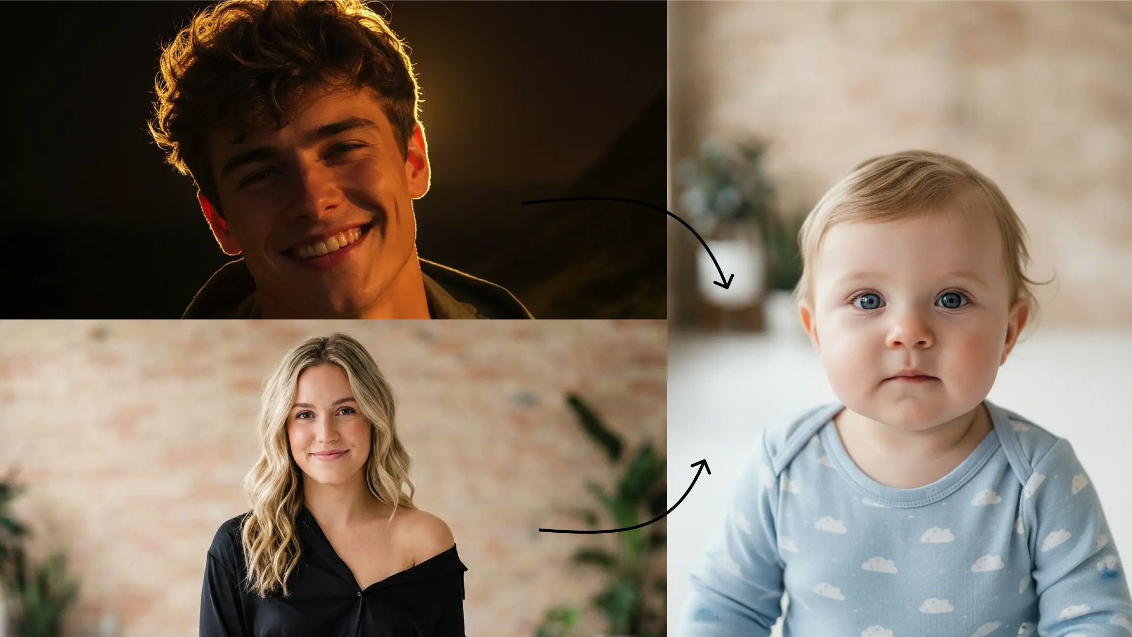 Before and after AI Baby Generator | Lucer