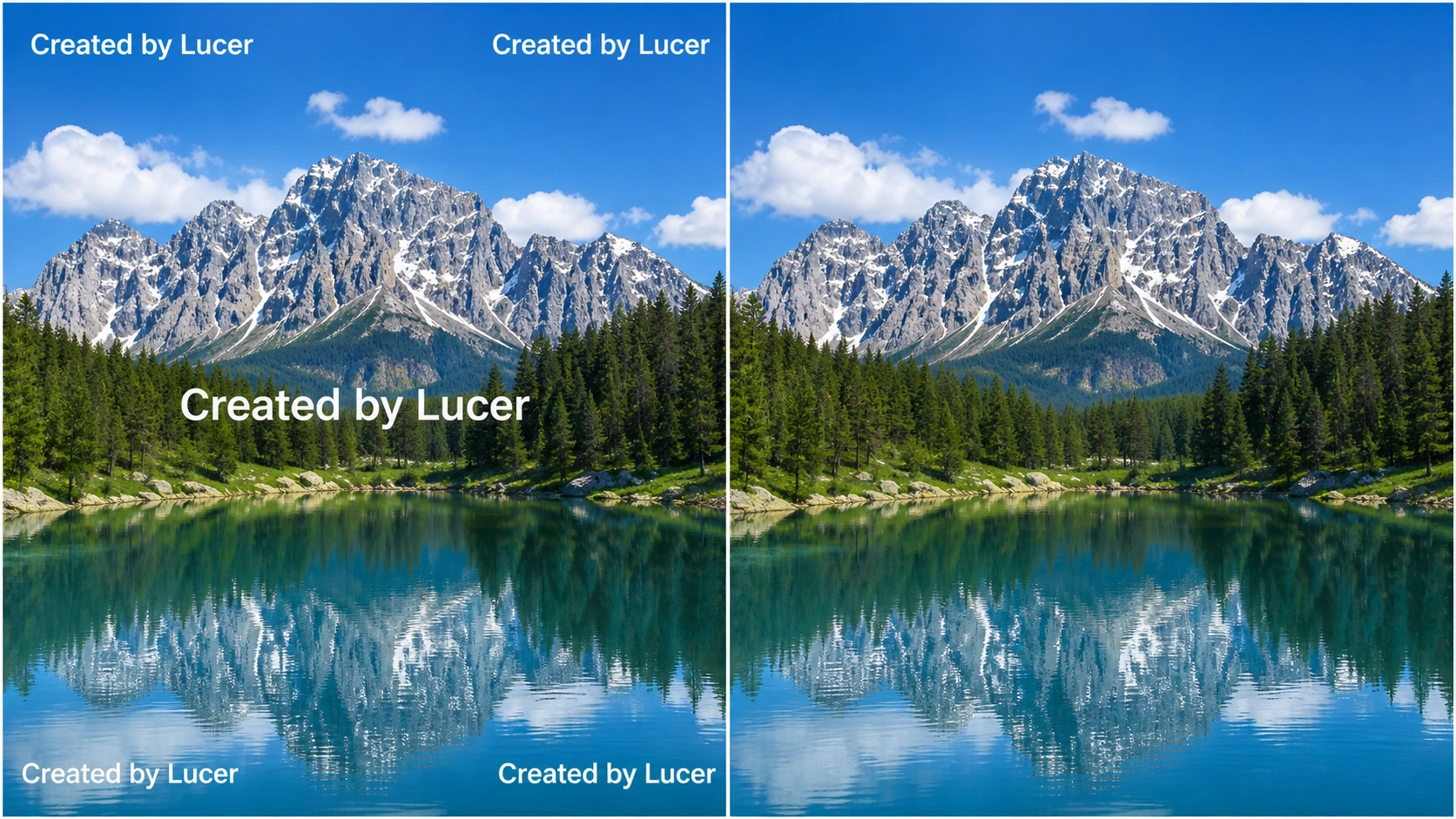 Image Watermark Remover Vorher-Nachher Cleanup | Lucer